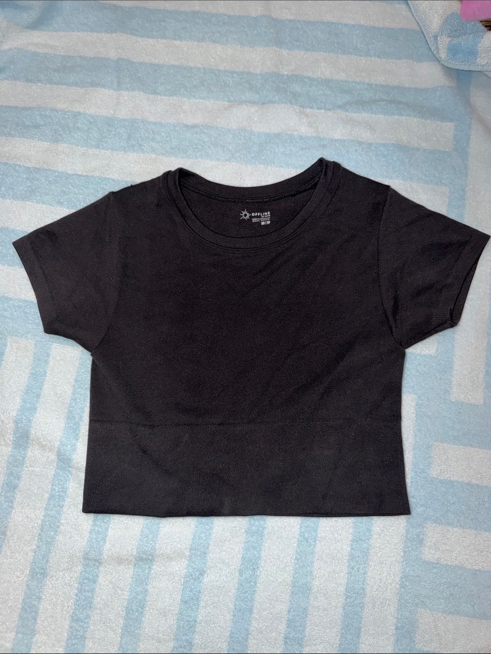 Black Crop Tee by Offline by Aerie